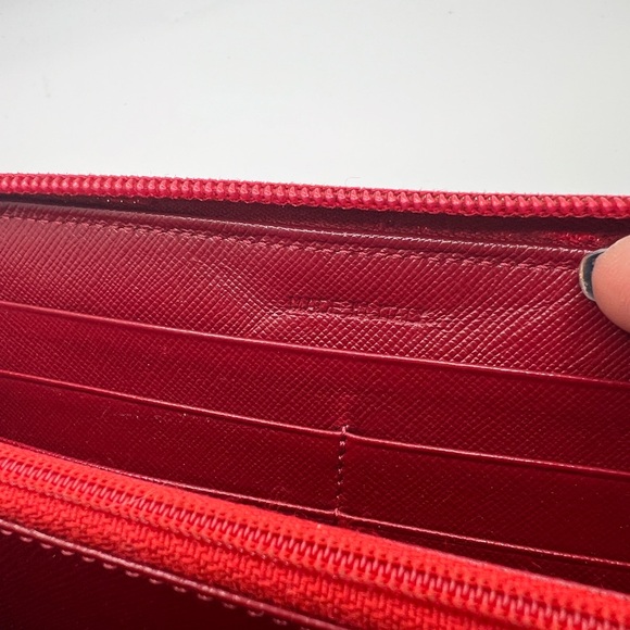 GUC Prada Tessuto Red Nylon Zip Long Wallet with Box - Picture 7 of 10
